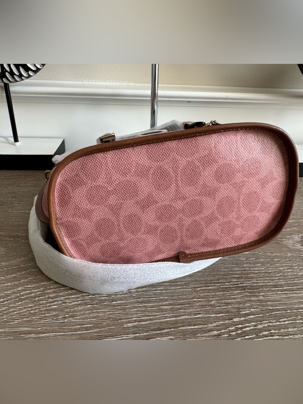 NWT Coach Taxi Pink Signature Canvas Tote with Brown Leather Accents - Picture 6 of 9